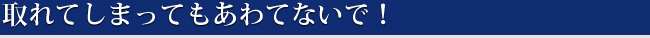 取れてしまってもあわてないで！